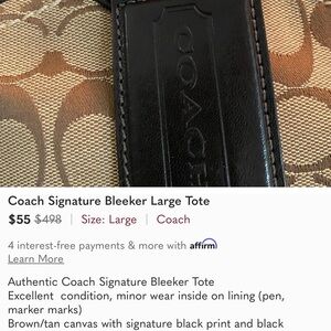 Coach Men's Signature Bleeker Tote - Brown and Black